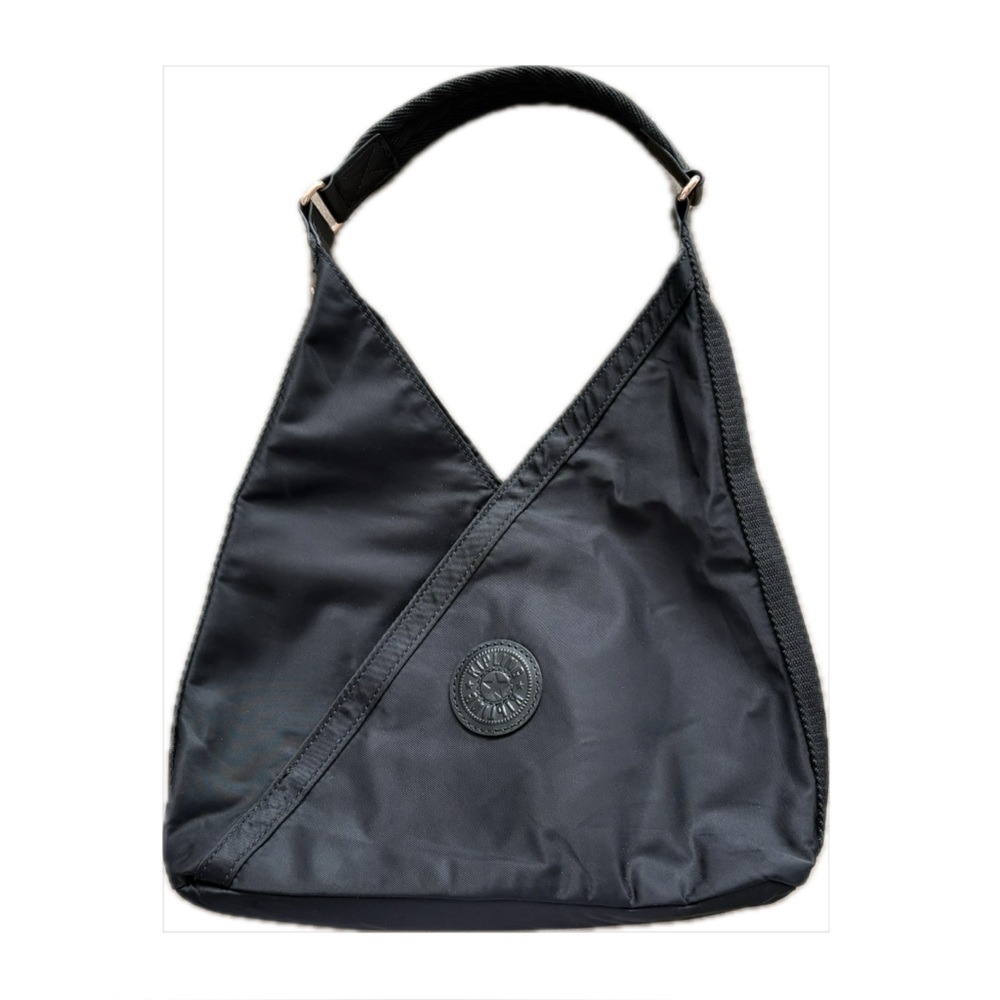 Kipling Olina Nylon Shoulder Bag Black Rose Gold Hardware Lightweight
